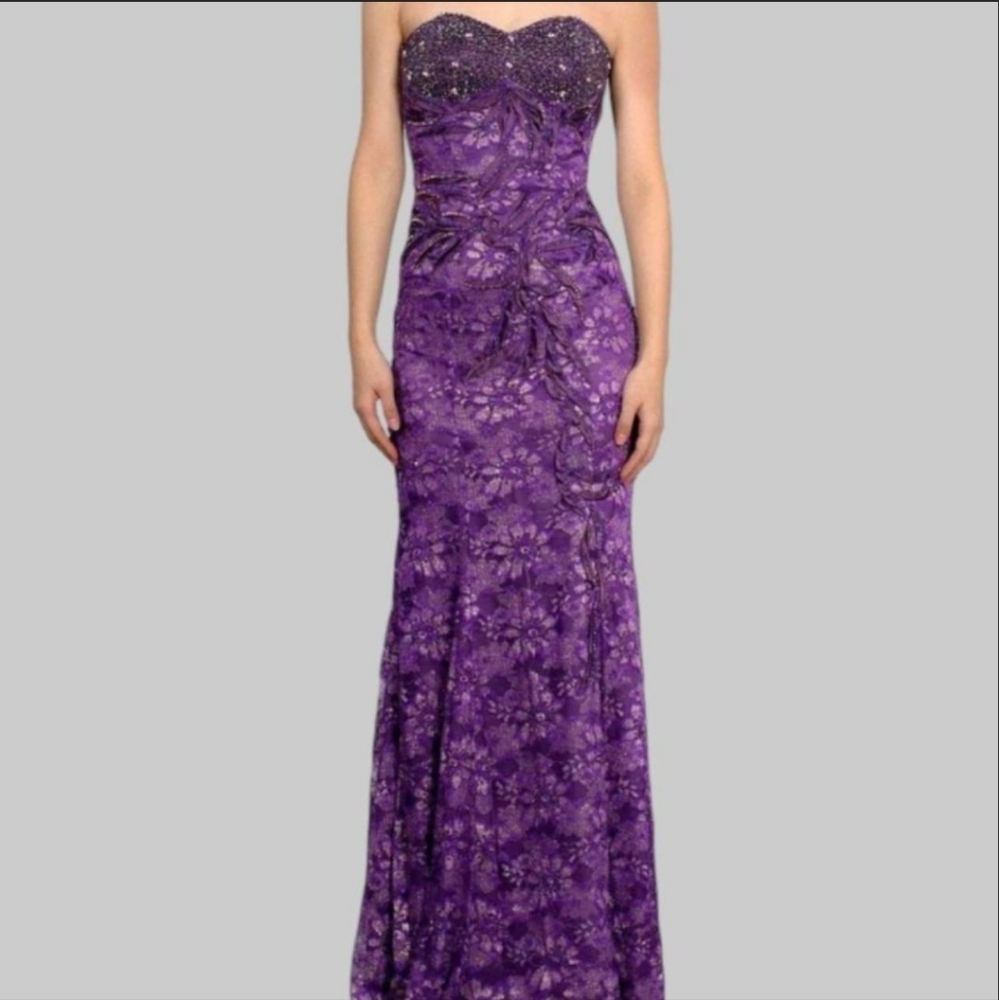 Purple Strapless Gown with Sweetheart Neckline for Prom Season